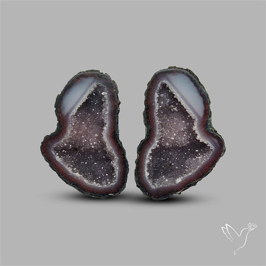 Large Geode Druzy Pair