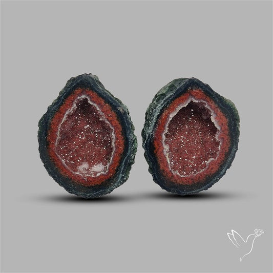 Large Geode Druzy Pair