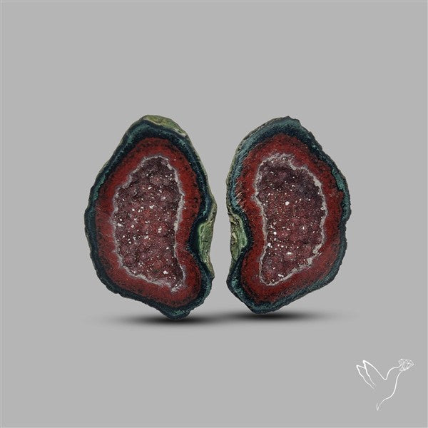 Large Geode Druzy Pair