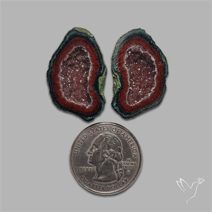Large Geode Druzy Pair