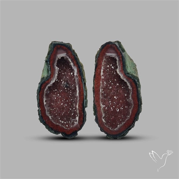 Large Geode Druzy Pair