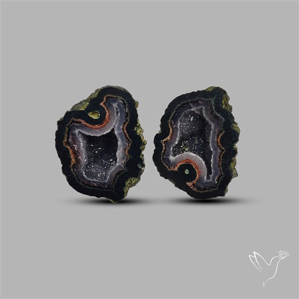 Large Geode Druzy Pair