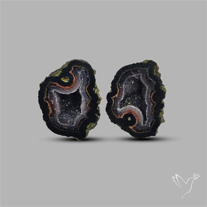 Large Geode Druzy Pair
