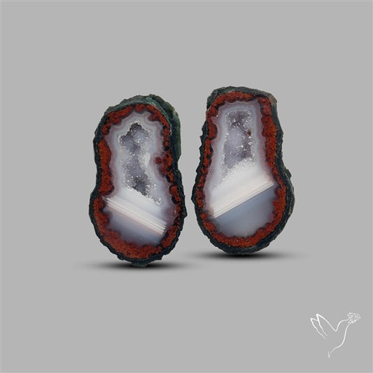 Large Geode Druzy Pair
