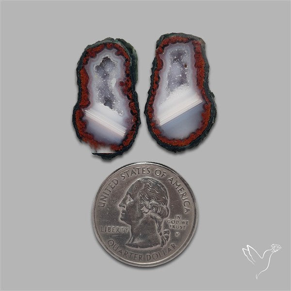 Large Geode Druzy Pair