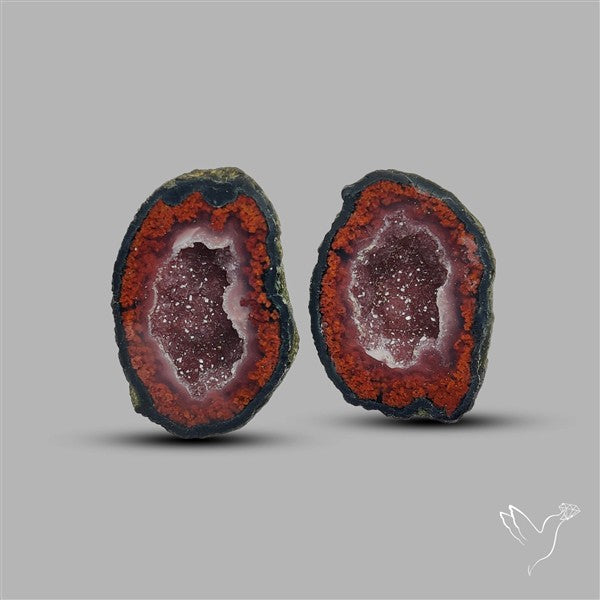 Large Geode Druzy Pair