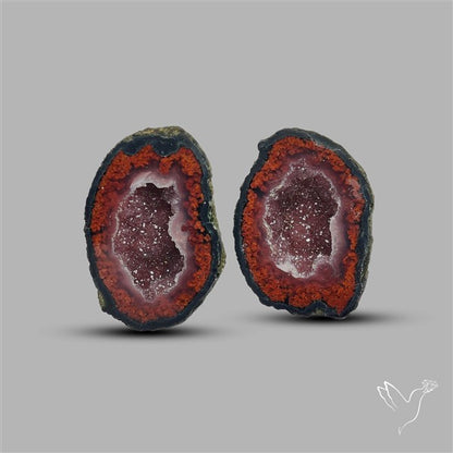 Large Geode Druzy Pair