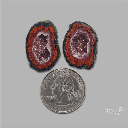 Large Geode Druzy Pair