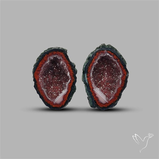Large Geode Druzy Pair