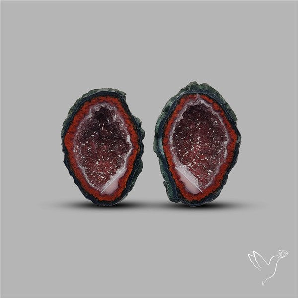 Large Geode Druzy Pair