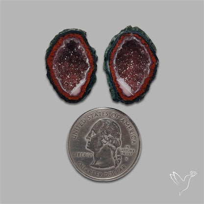 Large Geode Druzy Pair