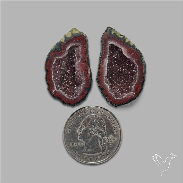 Large Geode Druzy Pair