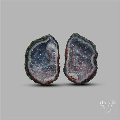 Large Geode Druzy Pair