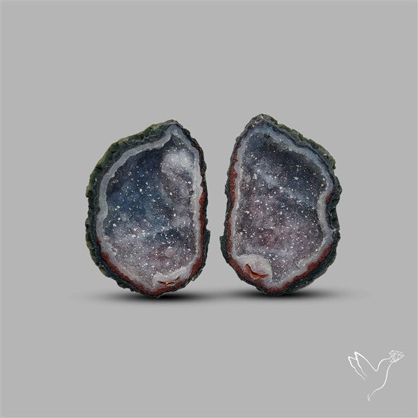 Large Geode Druzy Pair