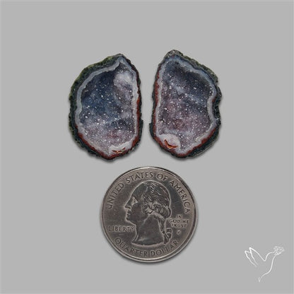 Large Geode Druzy Pair
