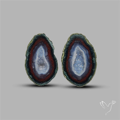 Large Geode Druzy Pair