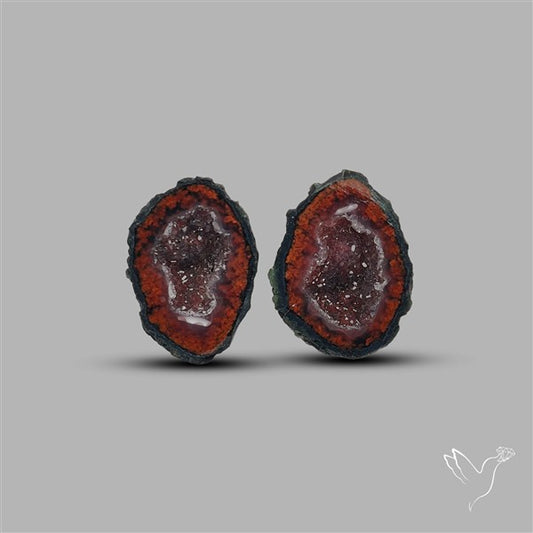 Large Geode Druzy Pair