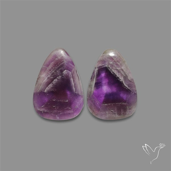 Chevron Amethyst Pair