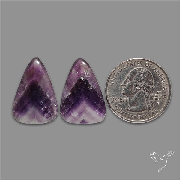 Chevron Amethyst Pair