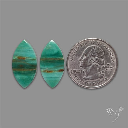 Gary Green Jasper Larsonite Pair