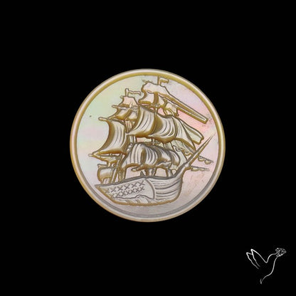 Mother Of Pearl Ship Carving
