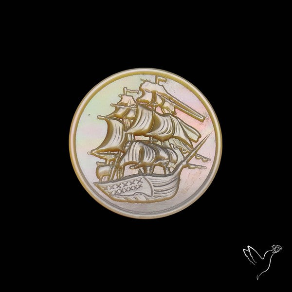 Mother Of Pearl Ship Carving