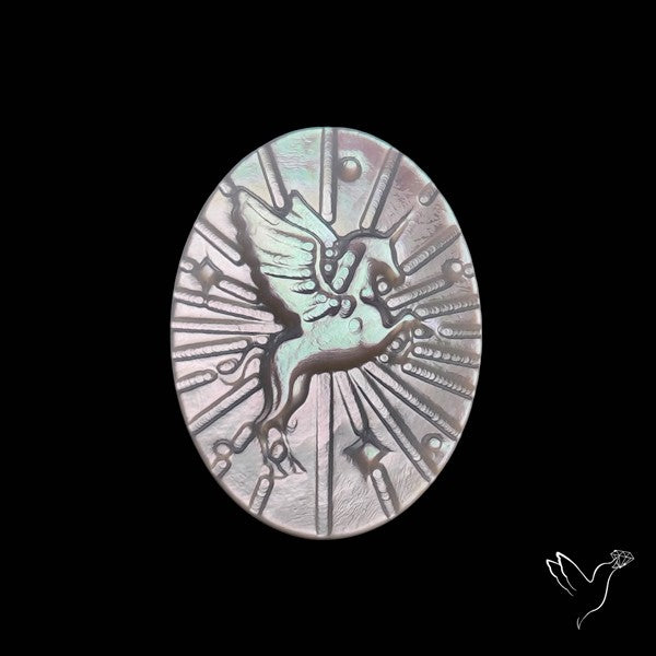 Mother Of Pearl Unicorn Carving