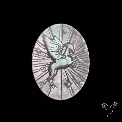 Mother Of Pearl Unicorn Carving
