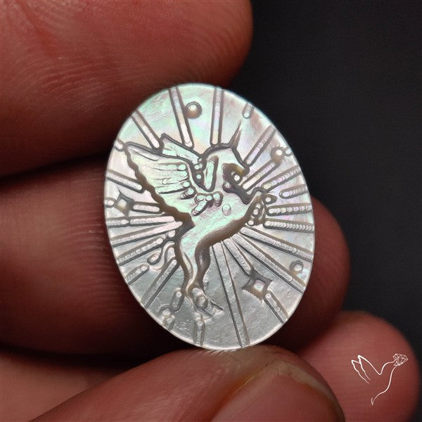 Mother Of Pearl Unicorn Carving
