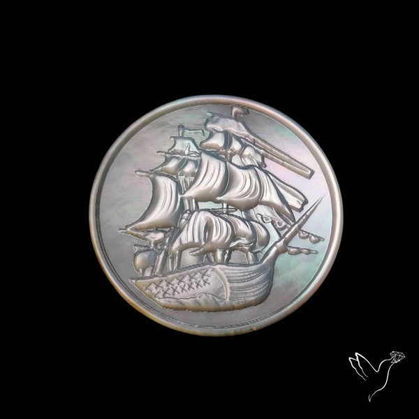 Mother Of Pearl Ship Carving