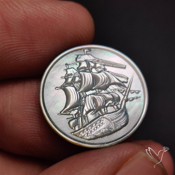 Mother Of Pearl Ship Carving