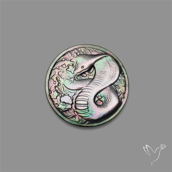 Tahitian Mother Of Pearl Snake Carving