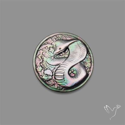 Tahitian Mother Of Pearl Snake Carving
