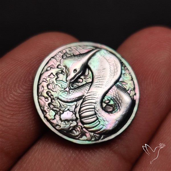 Tahitian Mother Of Pearl Snake Carving