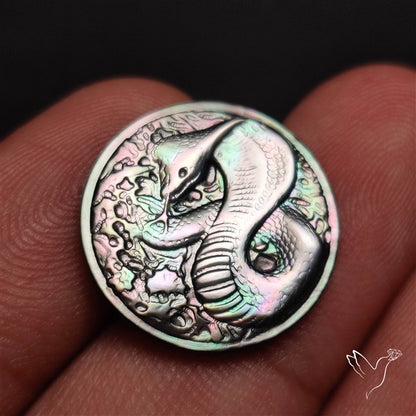 Tahitian Mother Of Pearl Snake Carving