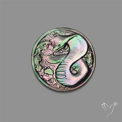 Tahitian Mother Of Pearl Snake Carving