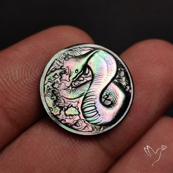Tahitian Mother Of Pearl Snake Carving