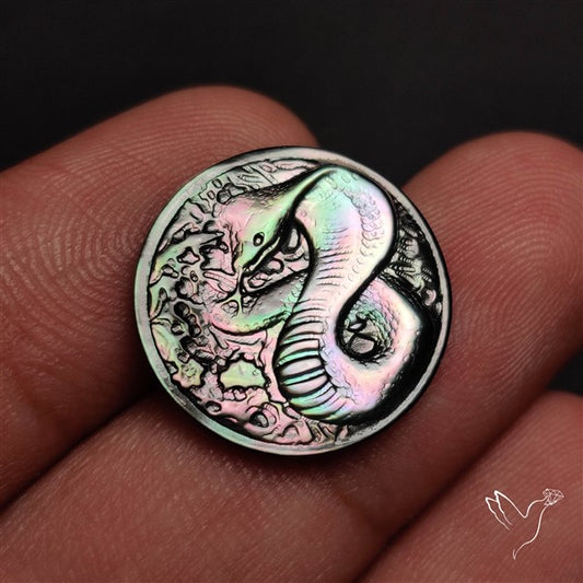 Tahitian Mother Of Pearl Snake Carving