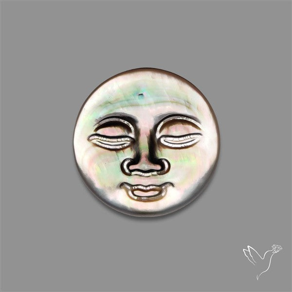Tahitian Mother Of Pearl Moonface Carving
