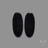 Black Tourmaline Cabochon Pair