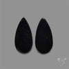 Black Tourmaline Cabochon Pair