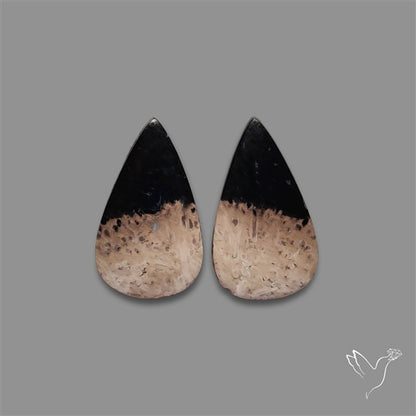 Indonesian Palmroot Agate Pair
