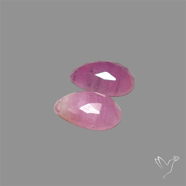 Rose Cut Pink Sapphire Pair