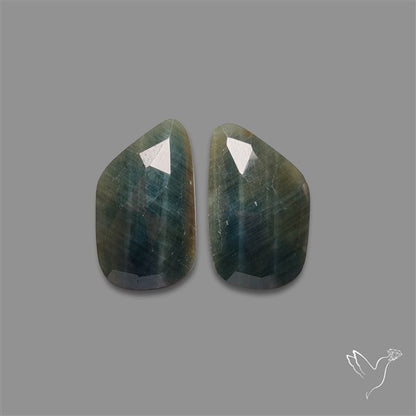Rose Cut Sapphire Pair