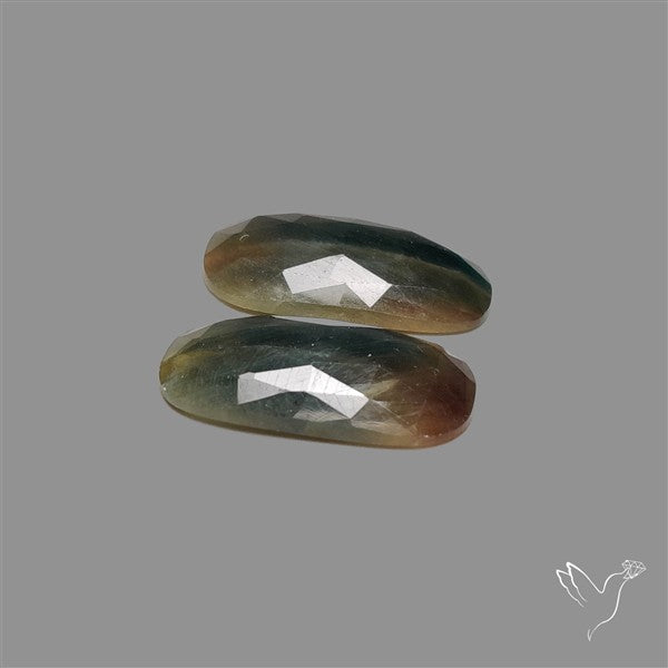 Rose Cut Sapphire Pair