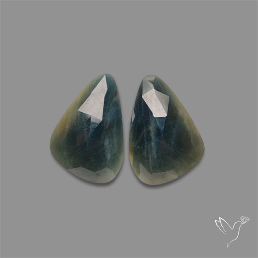 Rose Cut Sapphire Pair