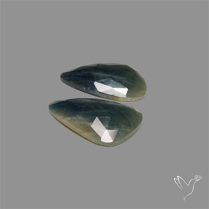 Rose Cut Sapphire Pair