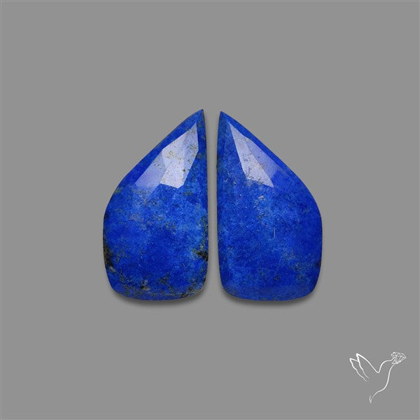Rose Cut Lapis Lazuli Pair