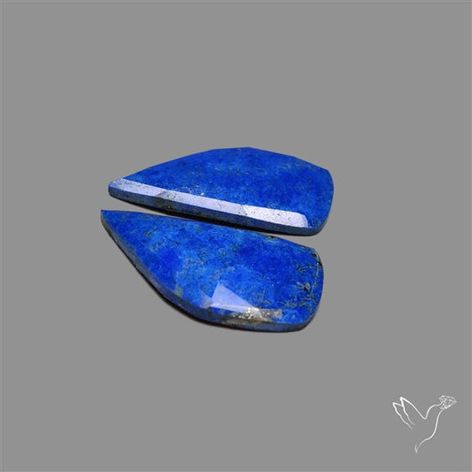 Rose Cut Lapis Lazuli Pair