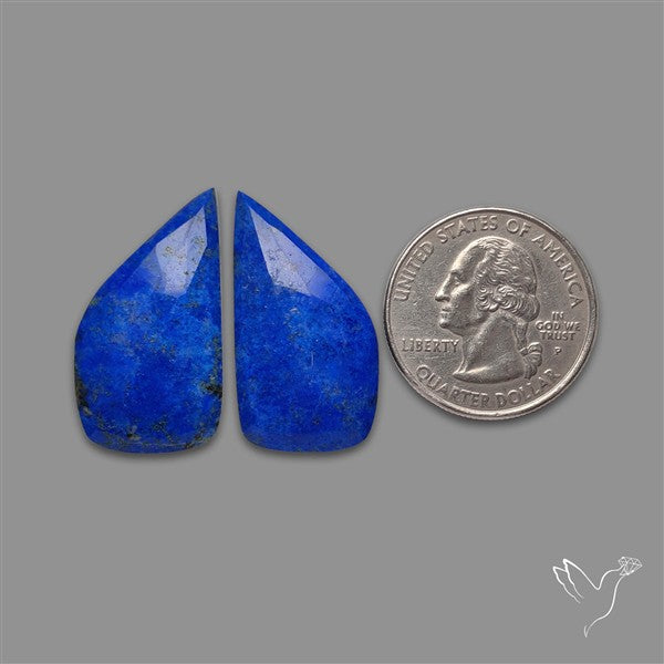 Rose Cut Lapis Lazuli Pair